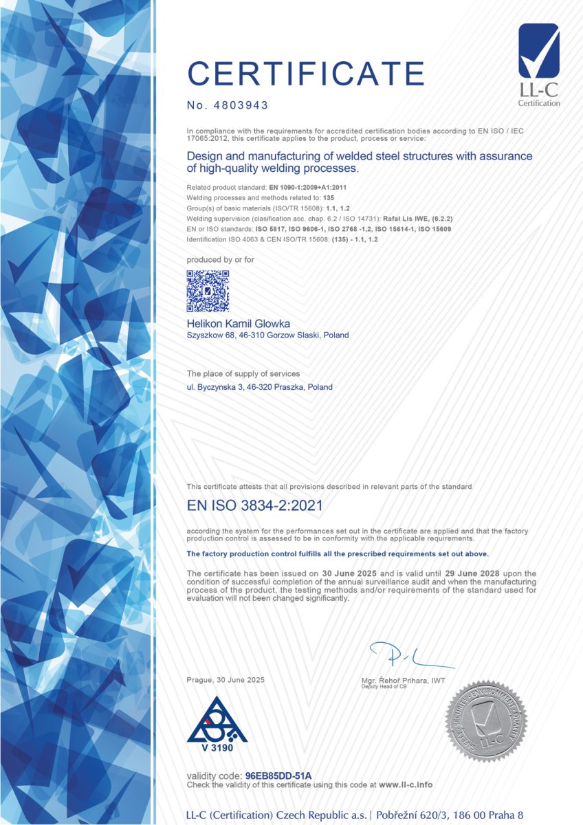 CERTIFICATE No. 4803943